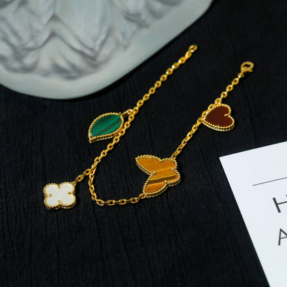 [Love Aura]LUCKY SPRING 5 MOTIF GOLD BRACELET
