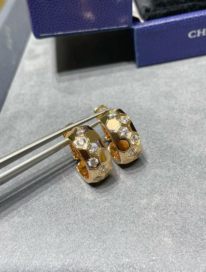 [Love Aura]BEE LOVE DIAMOND HOOP EARRINGS