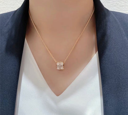 [Love Aura]BEE LOVE DIAMOND PAVED 3 ROW NECKLACE