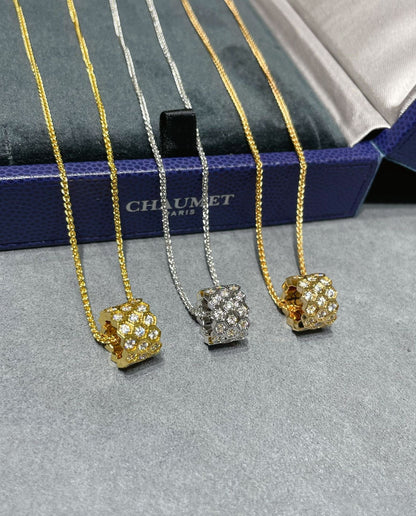 [Love Aura]BEE LOVE DIAMOND PAVED 3 ROW NECKLACE