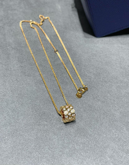 [Love Aura]BEE LOVE DIAMOND PAVED 3 ROW NECKLACE