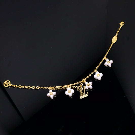 [Love Aura]LOGO 6 MOTIF STAR AND SUN GOLD BRACELET