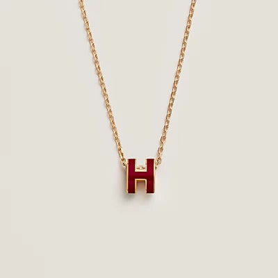 [Love Aura]HM CLIC RED ENAMEL GOLD NECKLACE