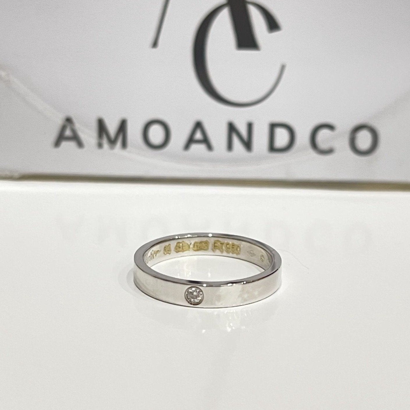 [Love Aura]LOVE RING 4MM 1 DIAMOND