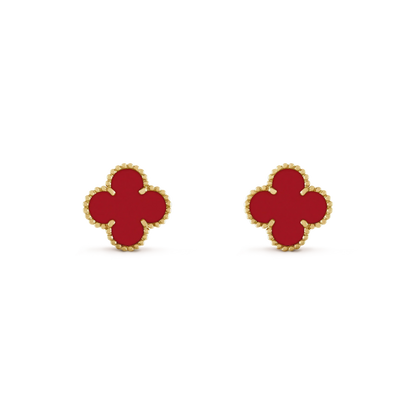 [Love Aura]CLOVER MINI 9.5MM CARNELIAN EARRINGS