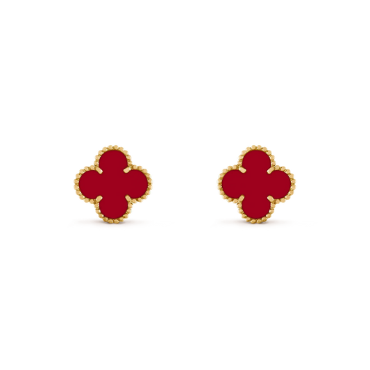 [Love Aura]CLOVER MEDIUM 1 MOTIFS CARNELIAN  EARRINGS