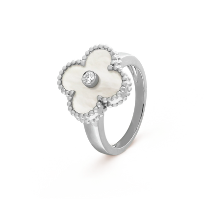[Love Aura]CLOVER SILVER MOP DIAMOND RING
