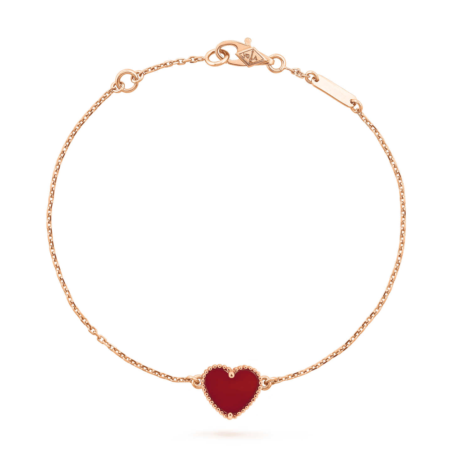 [Love Aura]HEART CARNELIAN PINK GOLD BRACELET