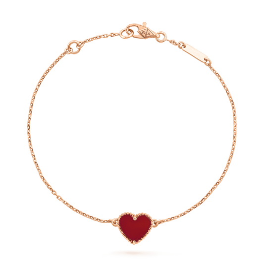 [Love Aura]HEART CARNELIAN PINK GOLD BRACELET