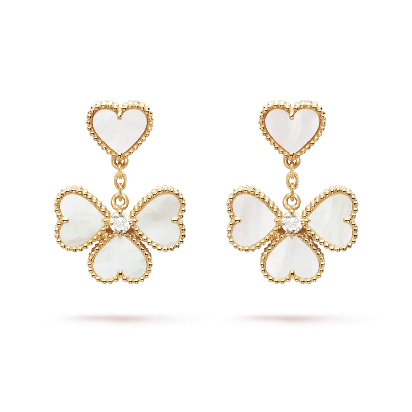 [Love Aura]CLOVER SWEET WHITE MOP EARRINGS