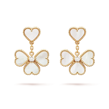 [Love Aura]CLOVER SWEET WHITE MOP EARRINGS
