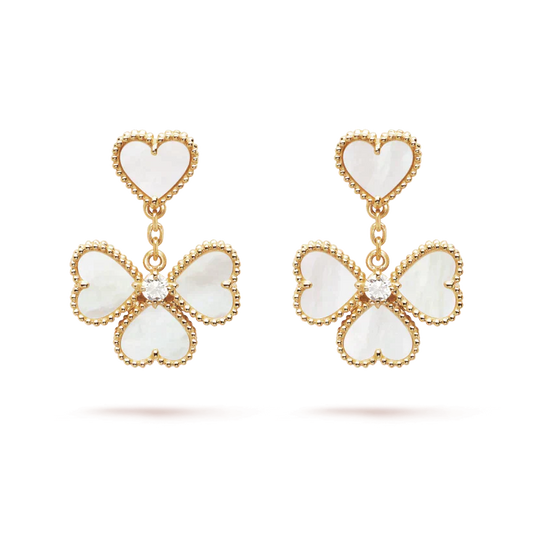 [Love Aura]CLOVER SWEET WHITE MOP EARRINGS