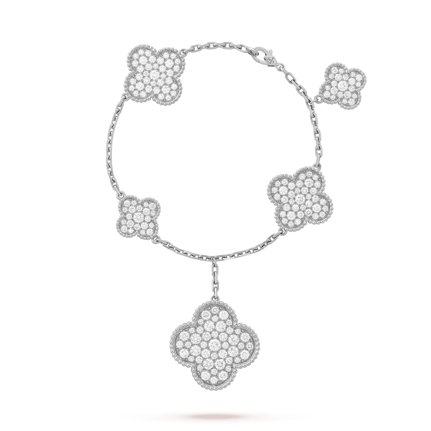 [Love Aura]CLOVER 6 MOTIFS SILVER DIAMOND BRACELET