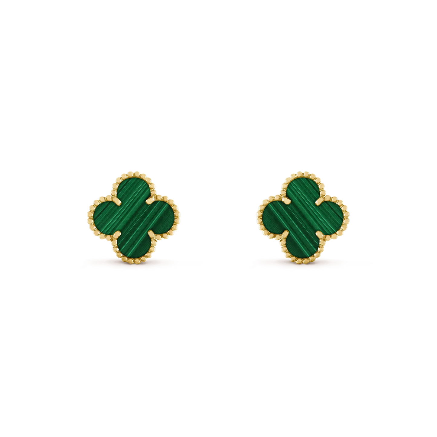[Love Aura]CLOVER MEDIUM 1 MOTIFS MALACHITE  EARRINGS