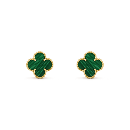 [Love Aura]CLOVER MEDIUM 1 MOTIFS MALACHITE  EARRINGS