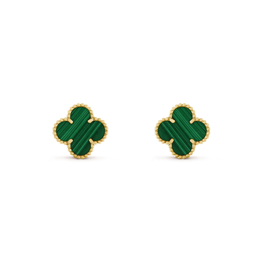 [Love Aura]CLOVER MEDIUM 1 MOTIFS MALACHITE  EARRINGS