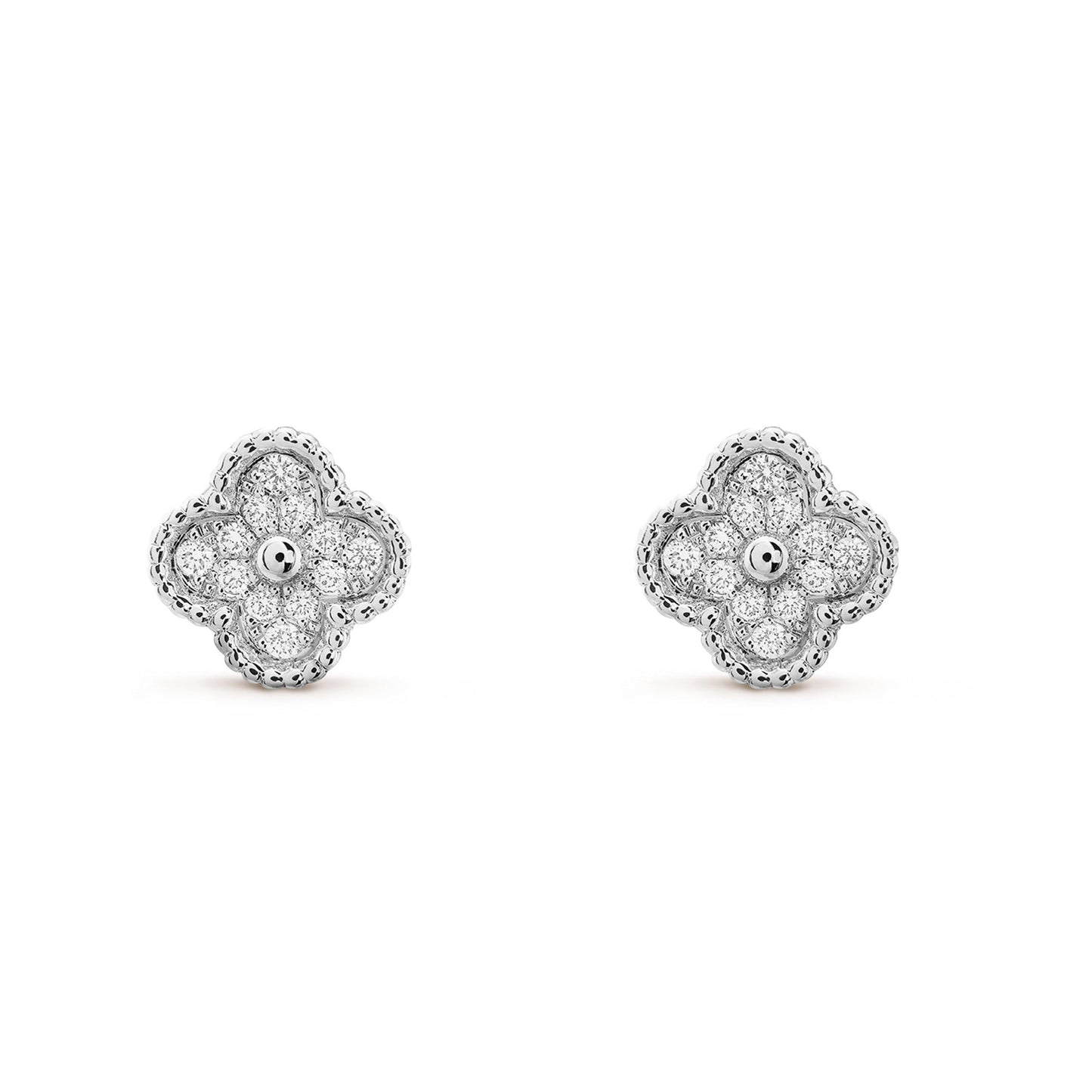 [Love Aura]CLOVER MINI DIAMOND STUD EARRINGS