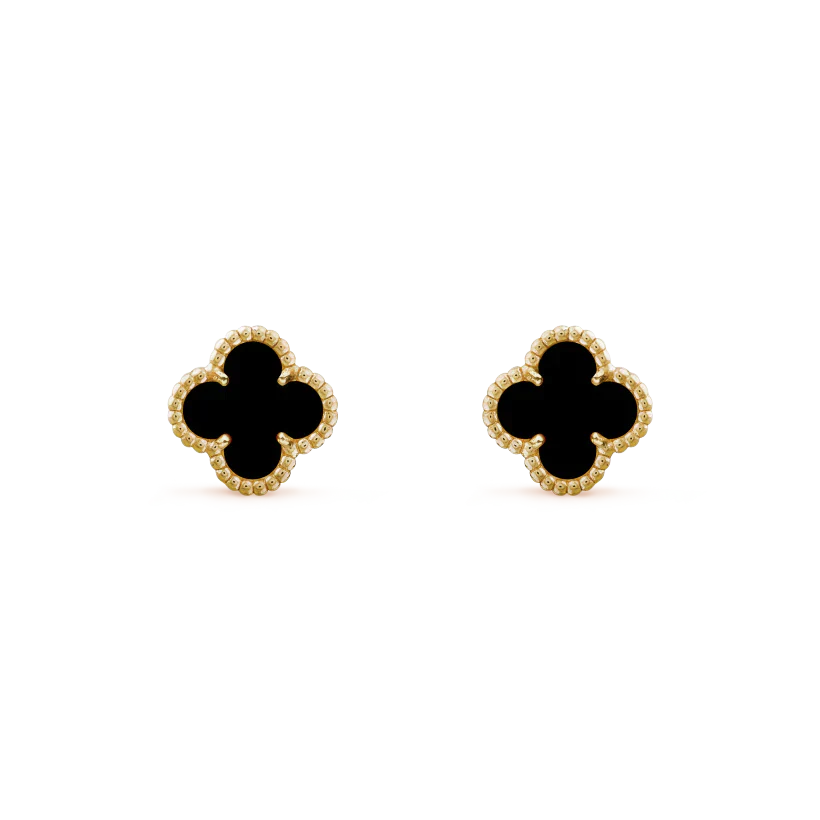 [Love Aura]CLOVER MINI 9.5MM BLACK MOP EARRINGS