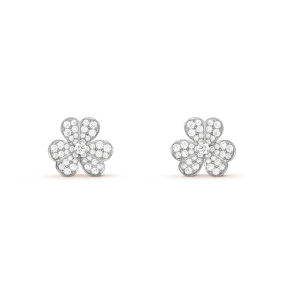 [Love Aura]CLOVER COMOS DIAMOND EARRINGS SILVER