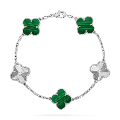 [Love Aura] CLOVER 5 MOTIF MALACHITE BRACELET COLLECTION