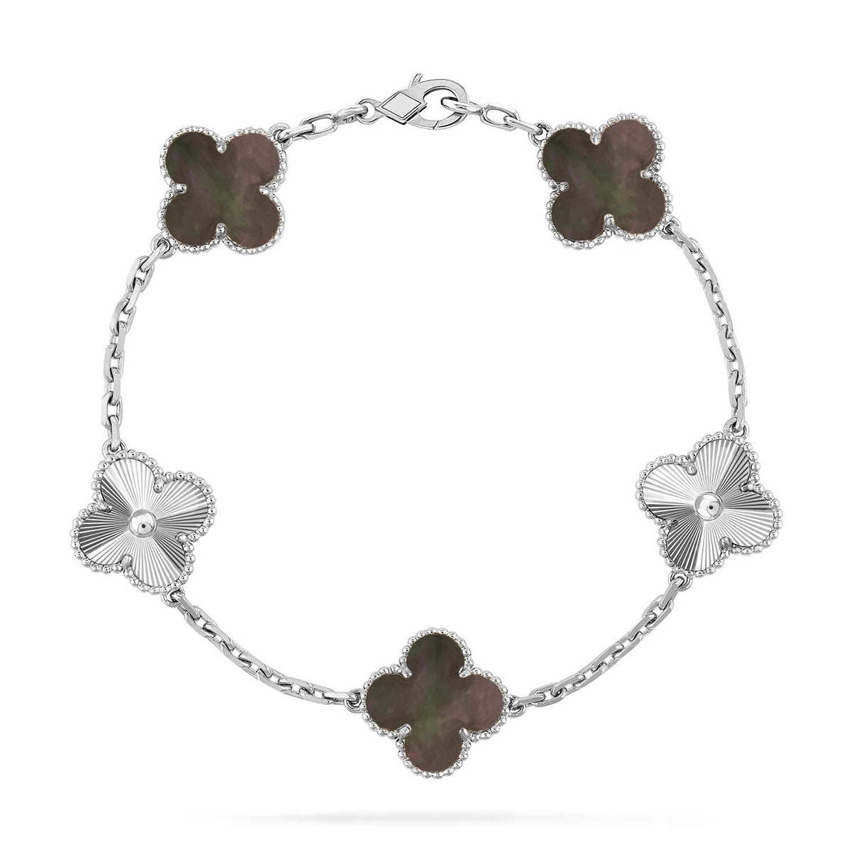 [Love Aura] CLOVER 5 MOTIF GRAY MOP BRACELET COLLECTION
