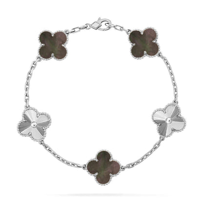 [Love Aura] CLOVER 5 MOTIF GRAY MOP BRACELET COLLECTION
