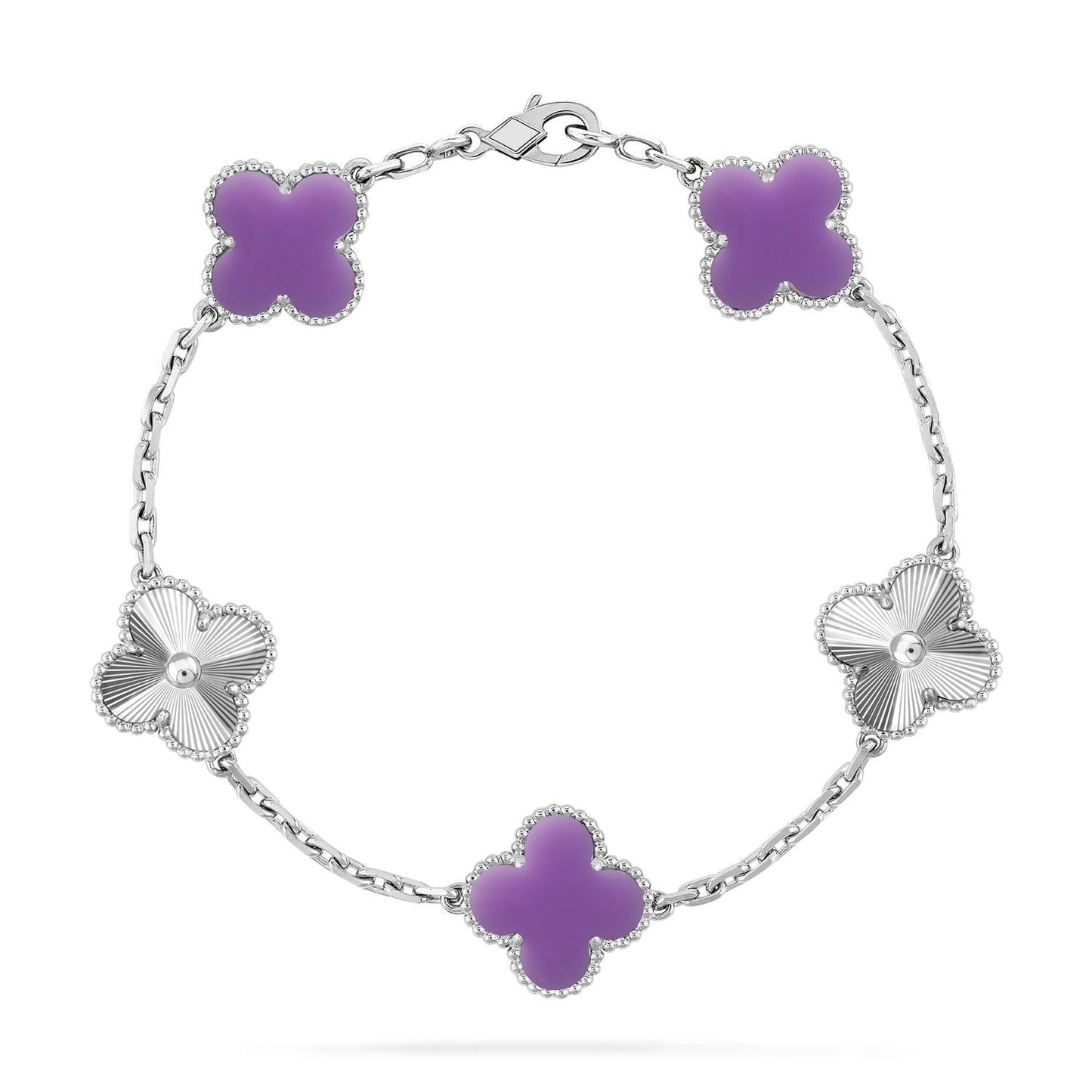 [Love Aura]CLOVER 5 MOTIF LIGHT PURPLE BRACELET COLLECTION