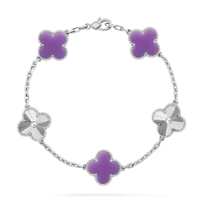 [Love Aura]CLOVER 5 MOTIF LIGHT PURPLE BRACELET COLLECTION