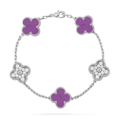 [Love Aura] CLOVER 5 MOTIF VIOLET BRACELET COLLECTION