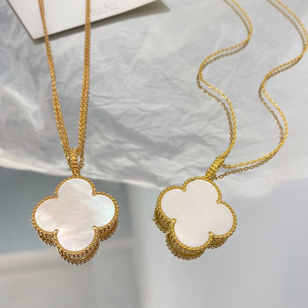 [Love Aura]CLOVER 25MM MOP LARGE PENDANT NECKLACE