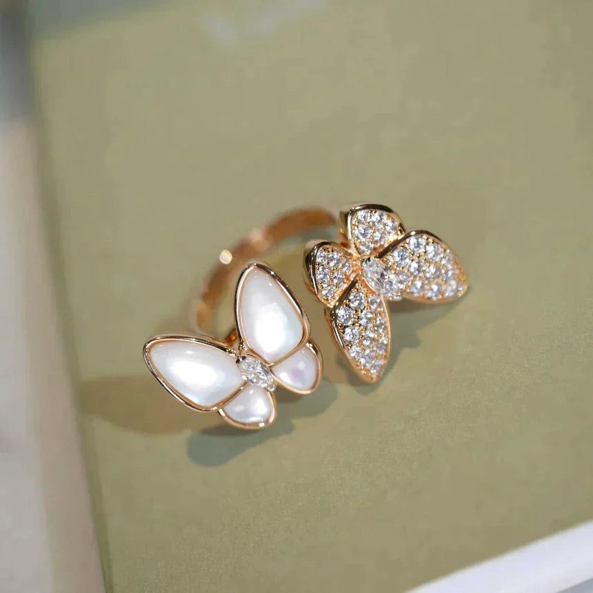 [Love Aura]TWIN BUTTERFLY DIAMOND MOP RING