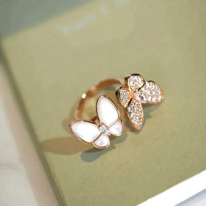 [Love Aura]TWIN BUTTERFLY DIAMOND MOP RING