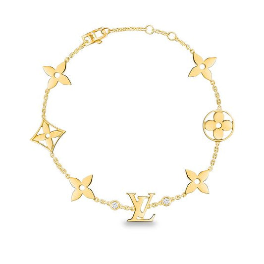 [Love Aura]STAR AND SUN 7 MOTIFS GOLD BRACELET