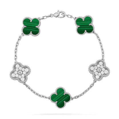[Love Aura] CLOVER 5 MOTIF MALACHITE BRACELET COLLECTION