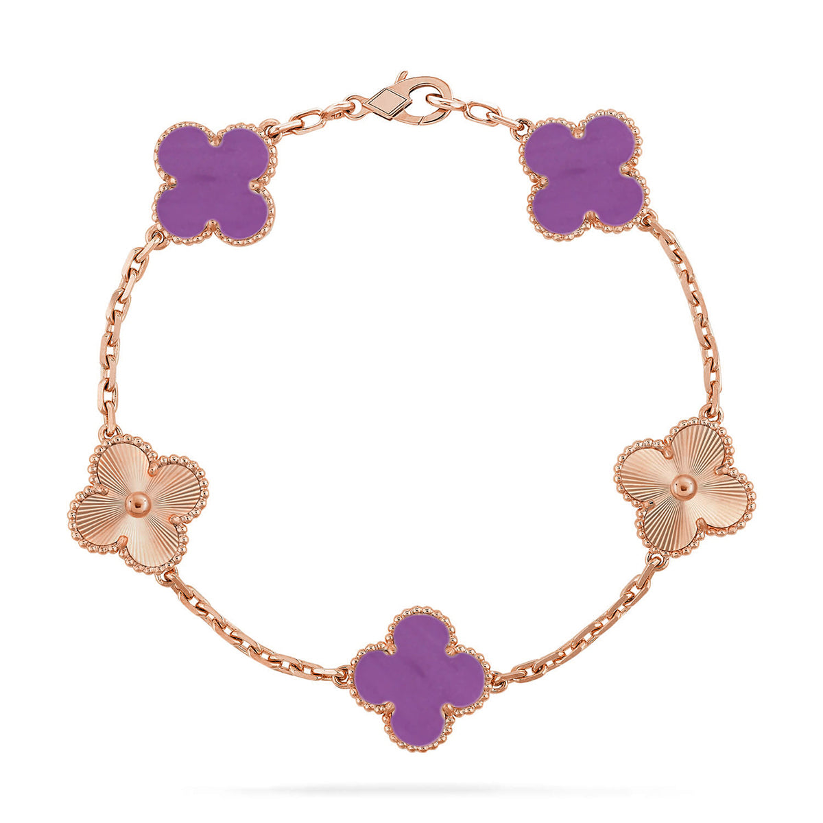 [Love Aura] CLOVER 5 MOTIF VIOLET BRACELET COLLECTION