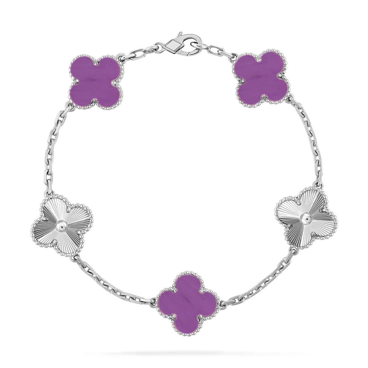 [Love Aura] CLOVER 5 MOTIF VIOLET BRACELET COLLECTION