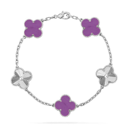 [Love Aura] CLOVER 5 MOTIF VIOLET BRACELET COLLECTION