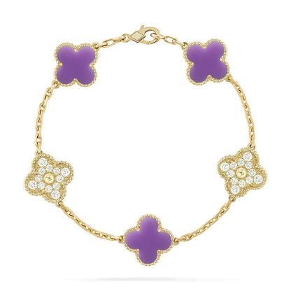 [Love Aura]CLOVER 5 MOTIF LIGHT PURPLE BRACELET COLLECTION