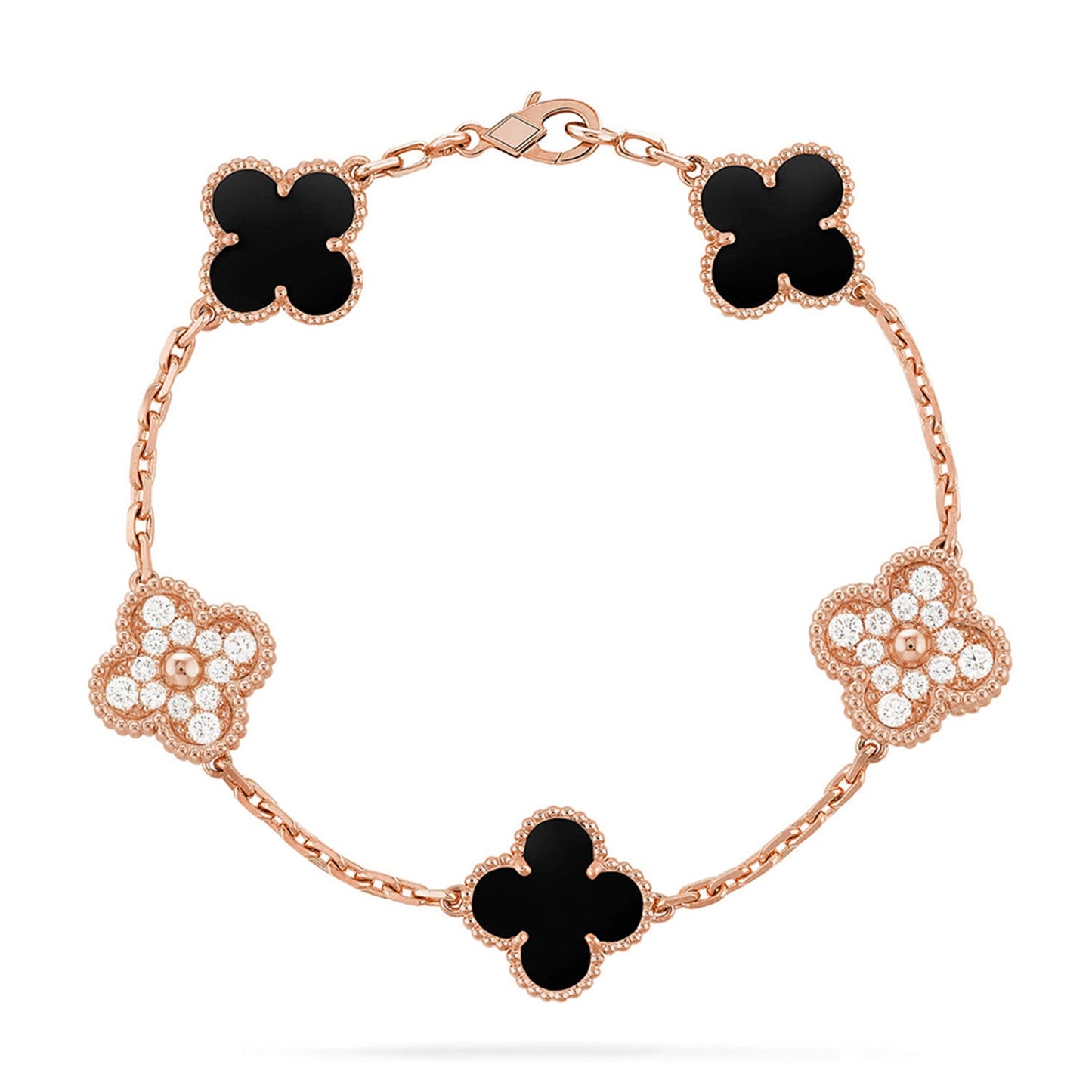 [Love Aura] CLOVER 5 MOTIF ONYXS BRACELET COLLECTION