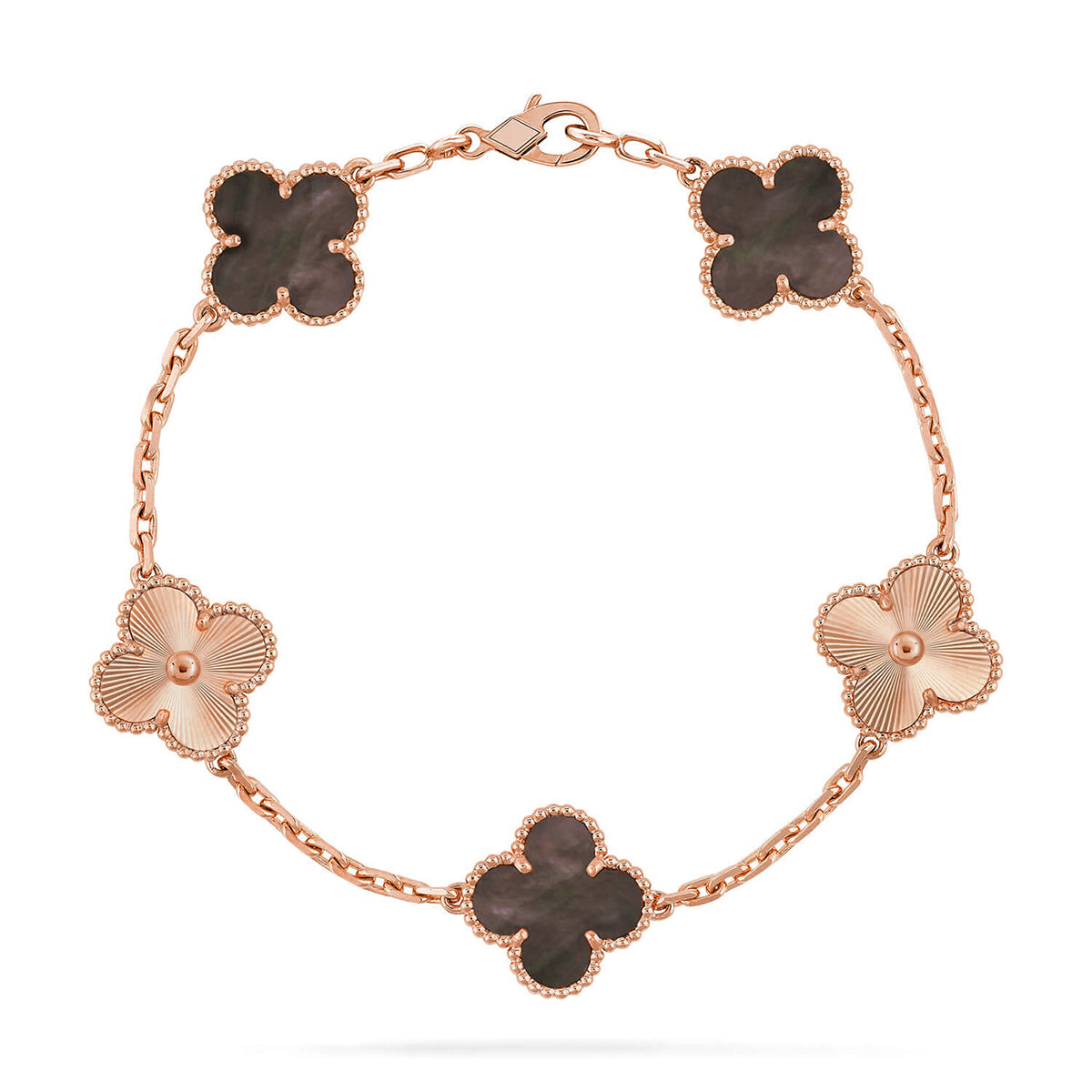 [Love Aura] CLOVER 5 MOTIF GRAY MOP BRACELET COLLECTION