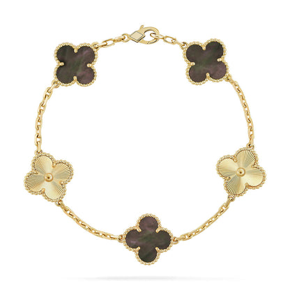 [Love Aura] CLOVER 5 MOTIF GRAY MOP BRACELET COLLECTION