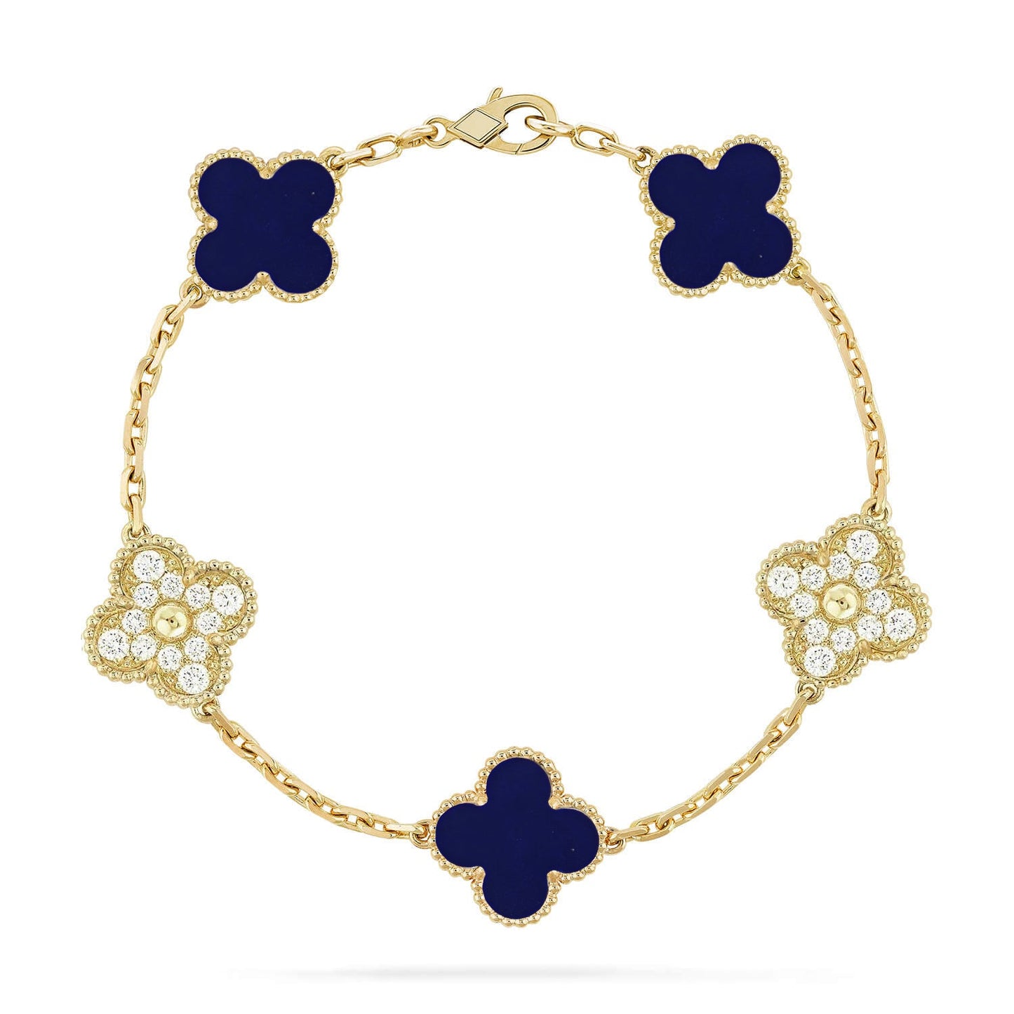 [Love Aura]CLOVER 5 MOTIF LAPIS LAZULI BRACELET COLLECTION