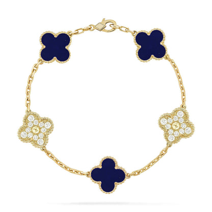 [Love Aura]CLOVER 5 MOTIF LAPIS LAZULI BRACELET COLLECTION
