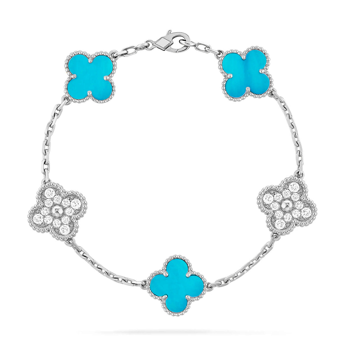 [Love Aura] CLOVER 5 MOTIF TURQUOISE BRACELET COLLECTION