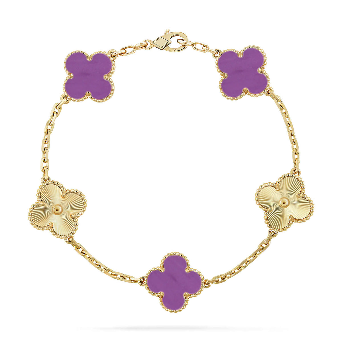 [Love Aura] CLOVER 5 MOTIF VIOLET BRACELET COLLECTION