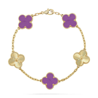 [Love Aura] CLOVER 5 MOTIF VIOLET BRACELET COLLECTION