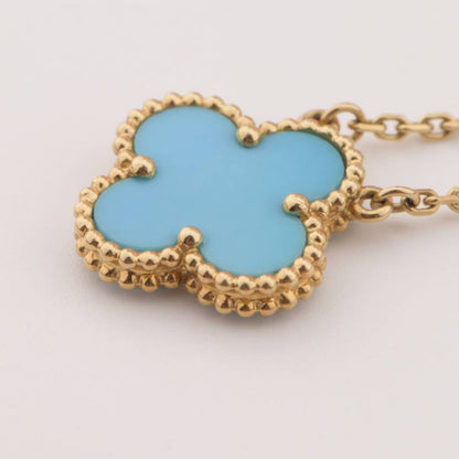 [Love Aura]CLOVER 15MM VINTAGE TURQUOISE NECKLACE