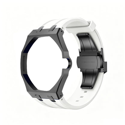 Oak Pop Black Steel  Silicone Strap
