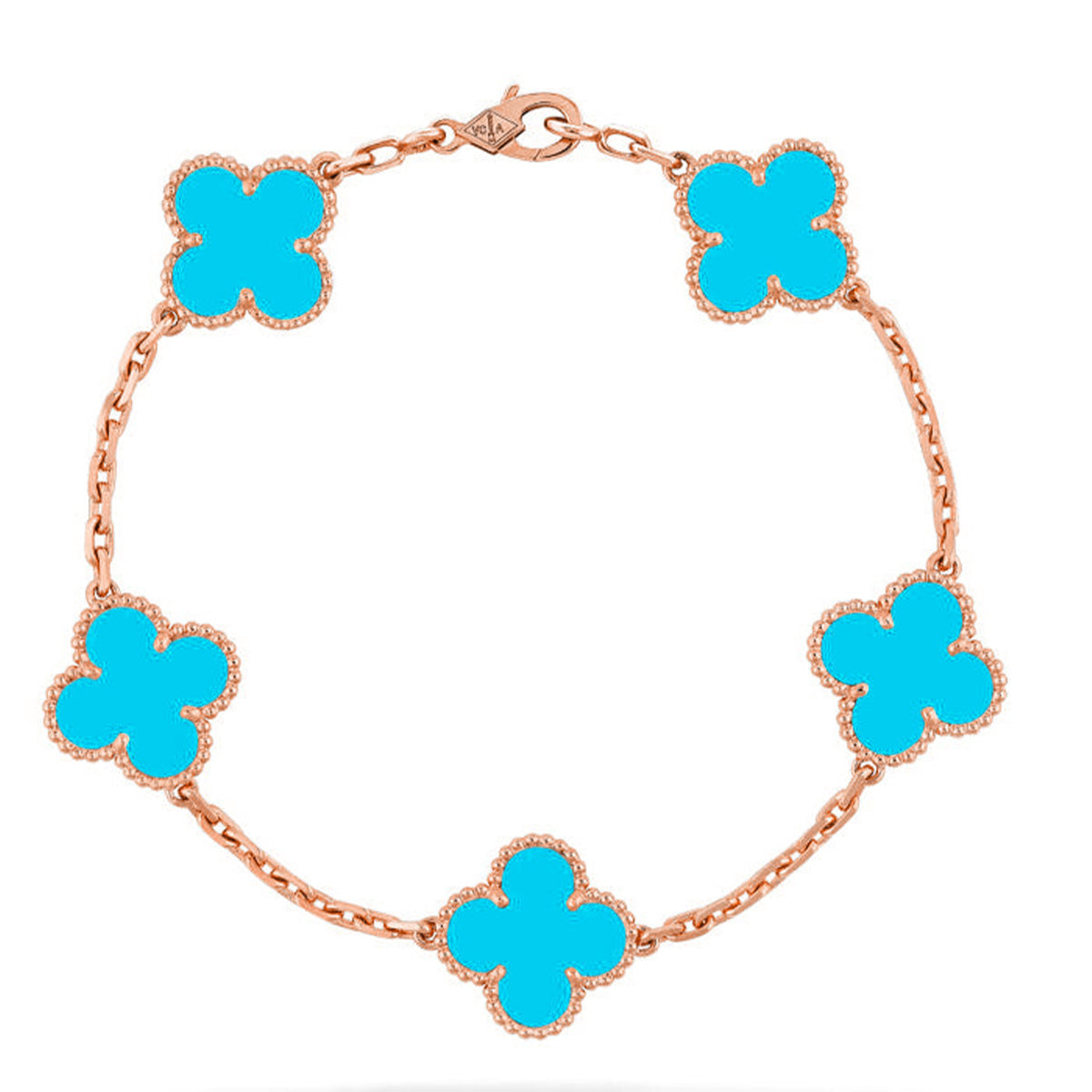 [Love Aura] CLOVER 5 MOTIF TURQUOISE BRACELET COLLECTION