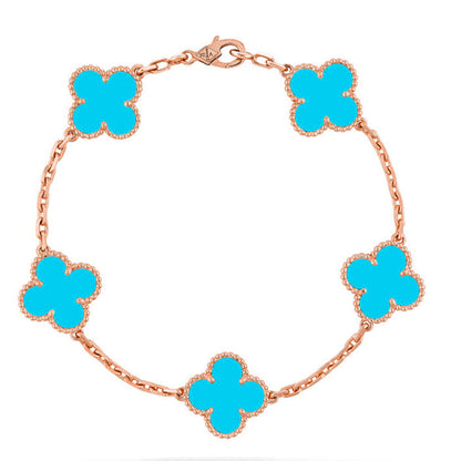 [Love Aura] CLOVER 5 MOTIF TURQUOISE BRACELET COLLECTION